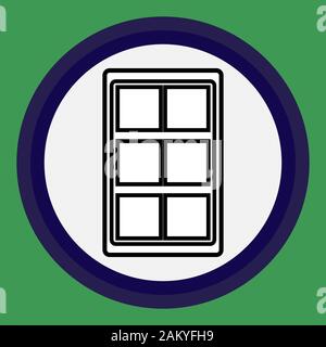 The door icon in the circle. Flat interior icon. Stock Vector