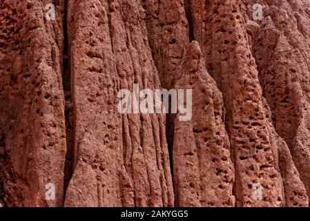 Detail of red earth formations in Quebrada de las Conchas, Salta, northern of Argentina Stock Photo