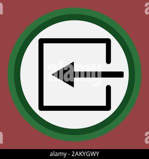 The door icon in the circle. Flat interior icon. Stock Vector