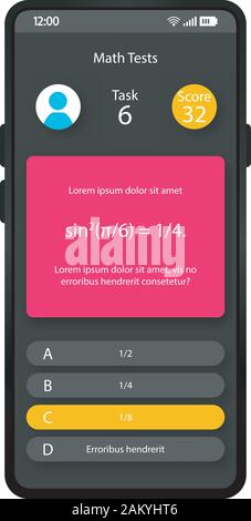 Formula calculation smartphone interface vector template. Mobile ...