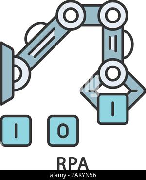 RPA robotic process automation, cyborg worker icon. Vector automate ...