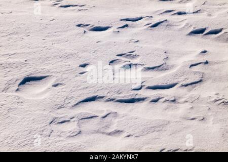 Close-up of wind sculpted snow Stock Photo