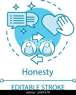 Honesty concept icon. Fairness idea thin line illustration. Corporate policy. Business ethics. Morality, trustworthiness. Sincerity. Relationships. Ve Stock Vector