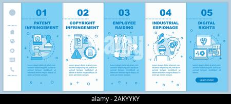 Business ethics onboarding mobile web pages vector template. Safe workplace. Responsive smartphone website interface idea with linear illustrations. W Stock Vector