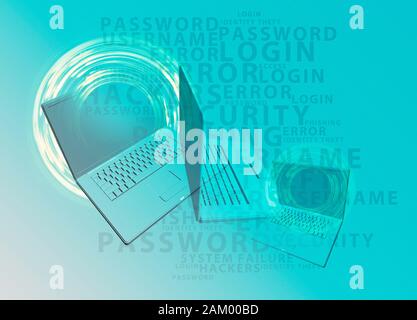 Computer security, illustration Stock Photo