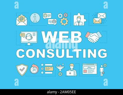 Web consulting word concepts banner. Digital marketing. Customer support service, assistance. Presentation, website. Isolated lettering typography ide Stock Vector