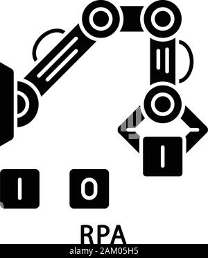 Industrial hand manipulator. Black robotic arm icon Stock Vector Image ...