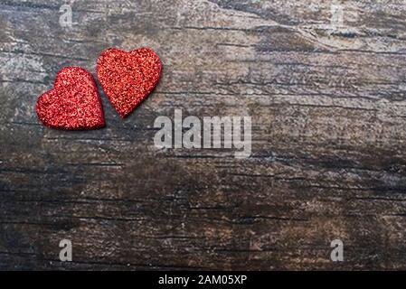 Valentines heart with board to write. Happy Valentines Day concept. Stock Photo