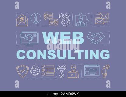 Web consulting word concepts banner. Digital marketing. Customer support service, assistance. Presentation, website. Isolated lettering typography ide Stock Vector