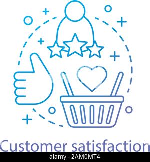 Customer satisfaction concept icon. Pleased client idea thin line illustration. High rating and estimate. Positive feedback. Great deal. CRM system. V Stock Vector