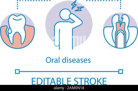 dental problems line icon, outline symbol, vector illustration, concept ...