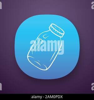 Glass jars app icon. Food conservation. Homemade jam, marmalade, honey storage. Empty canning jar. Preserve glassware. UI/UX user interface. Web or mo Stock Vector