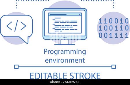 Programming environment, coding language concept icon. Software ...