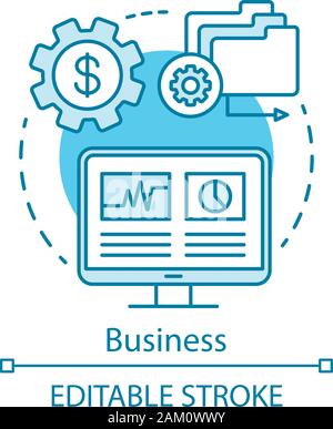 Business concept icon. SEO keyword tool subscription idea thin line illustration. Increasing visibility of website. Vector isolated outline drawing. S Stock Vector