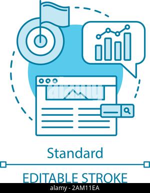 Standard concept icon. SEO keyword tool subscription idea thin line illustration. Search engine optimization. Vector isolated outline drawing. Increas Stock Vector