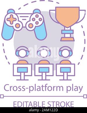 Cross platform play online gaming concept icon Vector Image
