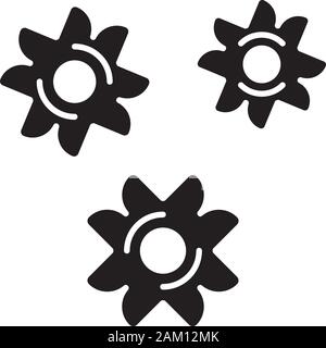 Stele pasta glyph icon. Little star-shaped pieces of dough. Semi-finished product. Type of pastina. Italian meal. Mediterranean cuisine. Silhouette sy Stock Vector