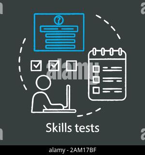 Skills tests vector concept icon. Pre-employment job interview test ...