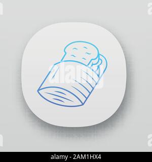 Reusable sandwich bag app icon. Zero waste recyclable paper lunch bag for hamburgers. Eco-friendly snack container. UI/UX user interface. Web or mobil Stock Vector
