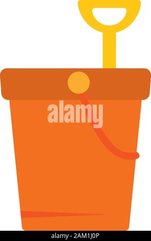 Sand bucket and shovel. Children toy - Vector illustration design Stock Vector