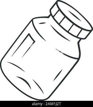 Refillable spice jar linear icon. Reusable container for pepper, salt. Eco-friendly glassware, mason jar. Thin line illustration. Contour symbol. Vect Stock Vector