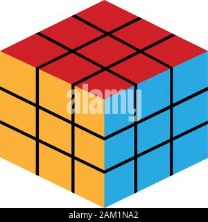Isolated rubik cube icon Stock Vector