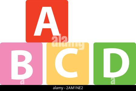 Wooden toy cubes Stock Vector