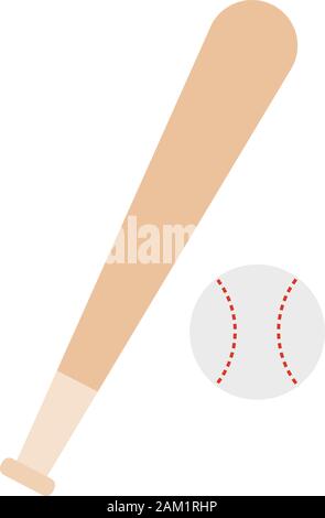 Baseball bat and ball Stock Vector