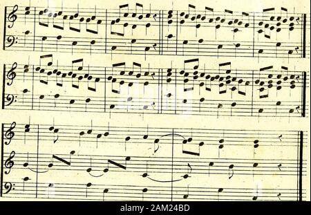 Primizie di canto fermo . TI y ades cas, mais Meri rare,-, où lharmonie paroìt vicieUae a iexecution , et ne lest pas en lèvaminant .sur le papier. Lexemple suivant rendu par plusieurs instruments differente nature ne seroit nullement choquant parleffet.Tl ne faut point consi-derer e et exempie tei quiiest ecrit; la--Quarte qui mon-te deux fois sur la Quinteest une laute aux yeux.Mais lexemple est réguiier.en permettant les notes de in-tervalle de lOctave.comme dans lexemple ci-contre,que nous avons pose sur trois lignes.pour pouvoir mieux distinguer, la marche de chaque partie . Le Noi de Pex