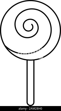 lollipop round retro line style icon Stock Vector