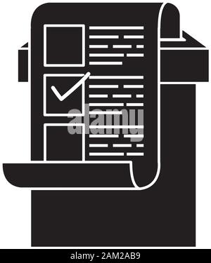 silhouette of ballot box and vote form with candidates Stock Vector