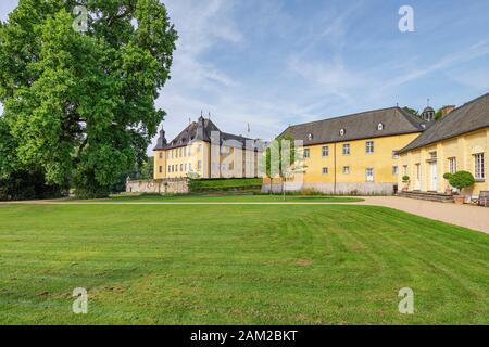 Juechen -  View to Stronghold and Outer Bailey at Castle Dyck, North Rhine Westphalia, Germany, Juechen 25.08.2017 Stock Photo