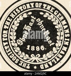 Seventh annual report of the Society for the History of the Germans in Maryland : 1892-1893 . d the meeting in ashort vigorous speech, then followed lie v. Henry Sclieib in aGerman, and lion. Joshua T. Vansant in an English oration. Dr.Wisz in (icrman, AVm. 11. Young in English, lion. Thos. Swann,the Mayor, in English, and Mr. Eberle, of AVashington, in aGernum speech. The tlnancial part of the festival was also asuccess. This imposing demonstration, the most brilliant of itskind up to that time ever held in Baltimore, of the patriotismand tirm attachment to our political institutions by the G Stock Photo