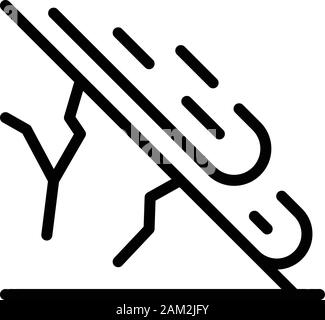 Fast landslide icon, outline style Stock Vector