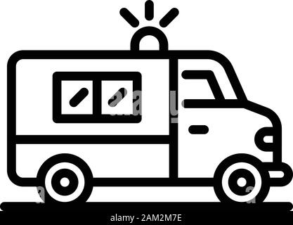 Ambulance car icon, outline style Stock Vector