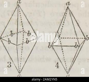 A text-book on chemistry : for the use of schools and colleges . A=r. j)nsm, vvhli the axes in the edges ; 3 and 4 correspondingright .square octahedr&ris. THE RIGHT PRISMATIC SYSTEM has three axes, a a, b b, c c, of unequal lengths, at rightangles to each other. Fig. 130. fc ?e-7b Stock Photo