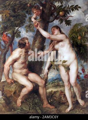 PETER PAUL RUBENS (1577-1640) Flemish Baroque artist.  'The fall of Man' 1628-9. Stock Photo