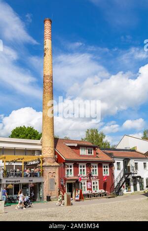 Lillehammer, Norway, July 18, 2019: Town center Lillehammer. Ski resort town in southern Norway and well known from the Olympic winter games in 1994. Stock Photo