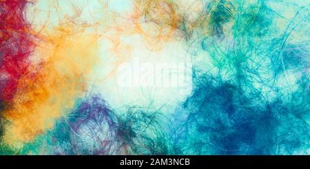Artistic drawing texture. Variety paint mix in iridescent tones. Colorful pattern. Contemporary art Stock Photo