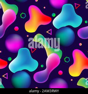 Hip Gradient Fluid Liquid Shapes Fluid Seamless Stock Vector