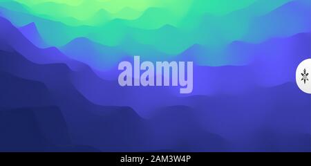 Wavy gradient backdrop. Abstract background with dynamic effect. Bright smooth transitions. 3D vector Illustration for design. Stock Vector