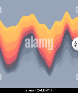 Abstract waveform background. 3d technology style. Vector illustration with sound waves. Stock Vector