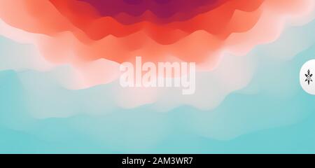 Wavy gradient backdrop. Abstract background with dynamic effect. Bright smooth transitions. 3D vector Illustration for design. Stock Vector