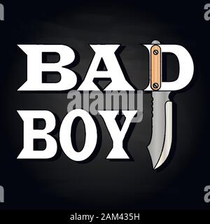 Bad boy.Typography slogan for t-shirts, hoodies. Isolated Stock Vector  Image & Art - Alamy