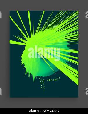 Background with exploding rays. Abstract vector illustration with dynamic effect. Cover design template. Can be used for advertising, marketing and pr Stock Vector