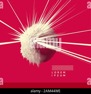 Background with exploding rays. Abstract vector illustration with dynamic effect. Cover design template. Can be used for advertising, marketing and pr Stock Vector