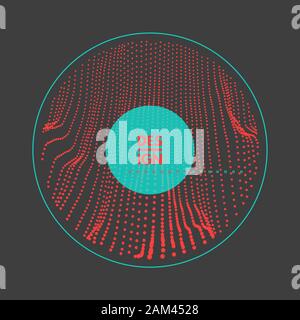 3d abstract vector illustration with dots. Network design with particle. Stock Vector