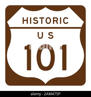 Historic us route 101 sign Stock Photo