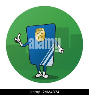 Credit Card accepted (Character Thumbs up sign) Stock Vector
