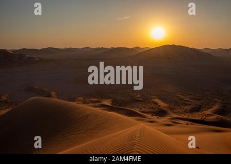 Sand dunes in Rab al Khali or Empty quarter near Salalah in Dhofar Oman Stock Photo